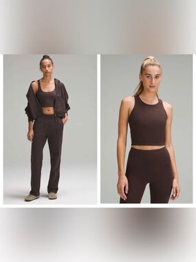 NWT lululemon Wunder Train Scoop Neck Tank Ribbed Espresso